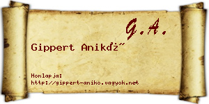 Gippert Anikó névjegykártya